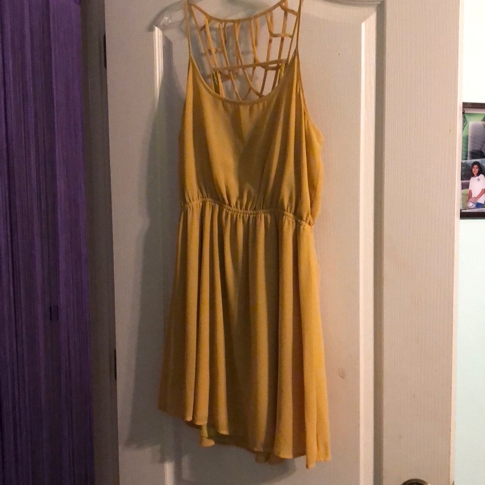 Gold Mini Backless Dress